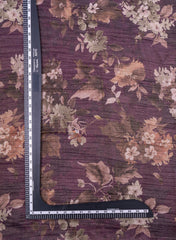 Crush Tissue Wine Color Floral Digital Print Fabric