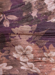 Crush Tissue Wine Color Floral Digital Print Fabric