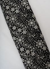 Pure Georgette Black Color Floral Sequins Embroidery Fabric.