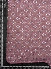 Pure Tissue Purple Color Geometric Pattern Sequins Embroidery Fabric.