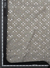 Pure Tissue Grey Color Geometric Pattern Sequins Embroidery Fabric.