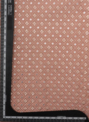 Pure Tissue Peach Color Geometric Pattern Sequins Embroidery Fabric.