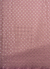 Pure Tissue Purple Color Geometric Pattern Sequins Embroidery Fabric.