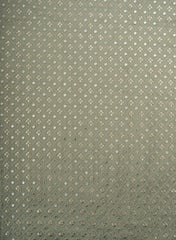 Pure Tissue Pastel Green Color Geometric Pattern Sequins Embroidery Fabric.