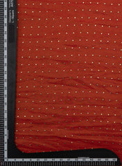 Pure Tissue Dark Red Color Butti Embroidery Fabric.