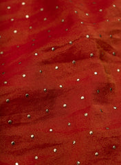 Pure Tissue Dark Red Color Butti Embroidery Fabric.