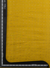 Pure Tissue Yellow Color Butti Embroidery Fabric.