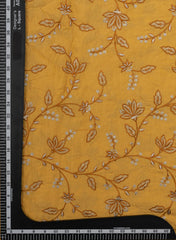 Pure Muslin Mustad Color Kalamkari Floral Pattern Embroidery Fabric.