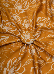 Pure Modal Satin Mustad Color floral Digital Print Fabric.