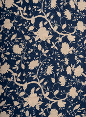 Pure Modal Satin Navy Blue Color Mix And Match Digital Print Fabric.