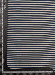 Pure Modal Satin Navy Blue Color Strip Pattern Digital Print Fabric.