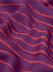 Pure Muslin Purple and Magenta  Color Lehriya pattern Digital Print Fabric.