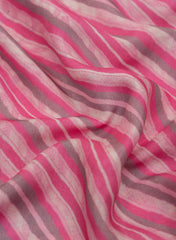 Pure Muslin Flamingo Pink Color Lehriya pattern Digital Print Fabric.