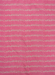 Pure Muslin Flamingo Pink Color Strips And Dots Digital Print Fabric.