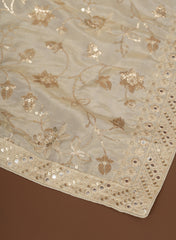 Pure Tissue Dyeable Floral Sequins Embroidery Dupatta