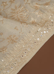 Pure Tissue Dyeable Floral Sequins Embroidery Dupatta