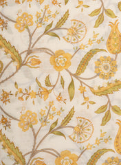 Pure Cotton Cambric Mix And Match Off-White And Yellow Color Block Print Fabric.