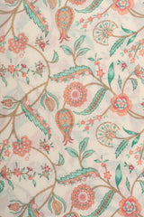 Pure Cotton Cambric Mix And Match Off-White And Red Color Block Print Fabric.