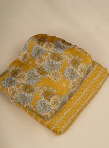 (Pre Cut-4 Meter) Pure Muslin Mustad Color Strips And Dots Digital Print Fabric.