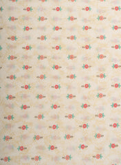 Pure Cotton Cambric Mix And Match Off-White And Red Color Block Print Fabric.