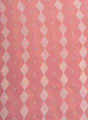 Cotton Mulmul Light Pink Color Geometrical Pattern Natural Print Fabric.
