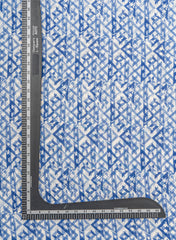 (Pre Cut-1.5 Meter) Cotton Mulmul Indigo Color Geometrical Pattern Natural Print Fabric.