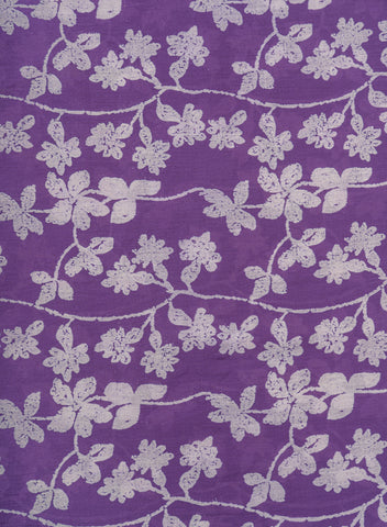 (Pre Cut-2 Meter) Cotton Mulmul purple Color Floral Pattern Natural Print Fabric.