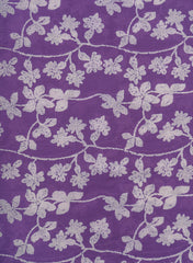 Cotton Mulmul purple Color Floral Pattern Natural Print Fabric.