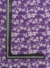 Cotton Mulmul purple Color Floral Pattern Natural Print Fabric.