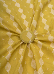 Cotton Mulmul Mustad Color Geometrical Pattern Natural Print Fabric.