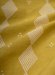 Cotton Mulmul Mustad Color Geometrical Pattern Natural Print Fabric.