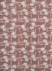 Cotton Mulmul Beige Color Floral Pattern Natural Print Fabric.
