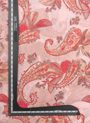 Pure Cotton Cambric Light Pink Color Paisley Pattern Screen Print Fabric Big Panna