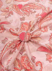 Pure Cotton Cambric Light Pink Color Paisley Pattern Screen Print Fabric Big Panna