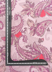 Pure Cotton Cambric Lavender Color Paisley Pattern Screen Print Fabric Big Panna