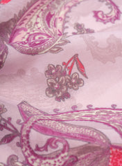 Pure Cotton Cambric Lavender Color Paisley Pattern Screen Print Fabric Big Panna