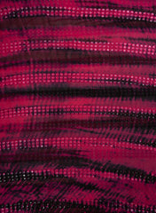 Pure Georgette Magenta And Black Color Tie And Dye Mirror Work Embroidery Fabric.