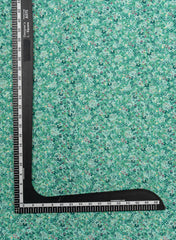 Pure Cotton Cambric Mint Green Color Floral Pattern Screen Print Fabric With Foil.
