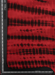 Pure Chinnon Chiffon Dark Red And Black Color Tie And Dye Print Fabric.