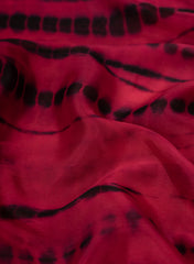 Pure Chinnon Chiffon Magenta Color Tie And Dye Print Fabric.