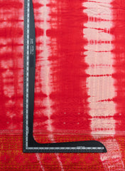 Pure Cotton Cambric Red Color Tie And Dye Daman Embroidery Fabric.