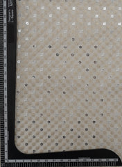 Pure Georgette Dyeable Geometric Pattern Silver Sequins Embroidery Fabric