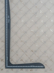 Mul Chanderi Dyeable Mukesh Work Embroidery Fabric.