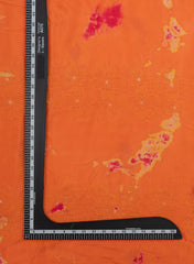 Pure Muslin Shades Of Orange Color Floral Butta Tie and Dye Embroidery Fabric.