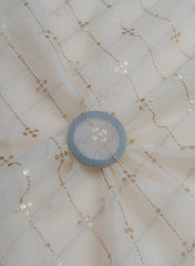 Mul Chanderi Dyeable Mukesh Work Embroidery Fabric.