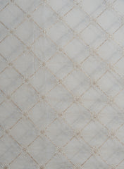 Mul Chanderi Dyeable Mukesh Work Embroidery Fabric.