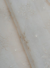 Mul Chanderi Dyeable Resham Work Embroidery Fabric.