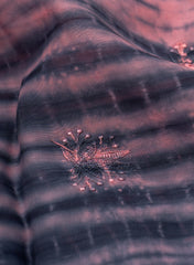 Pure Organza Flamingo Pink Color Tie And Dye Resham Embroidery Fabric.