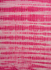 Pure Chanderi Light Pink Color Tie And Dye Sequins Embroidery Fabric.