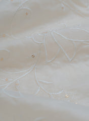 Mul Chanderi Dyeable Resham Patch  Work Embroidery Fabric.